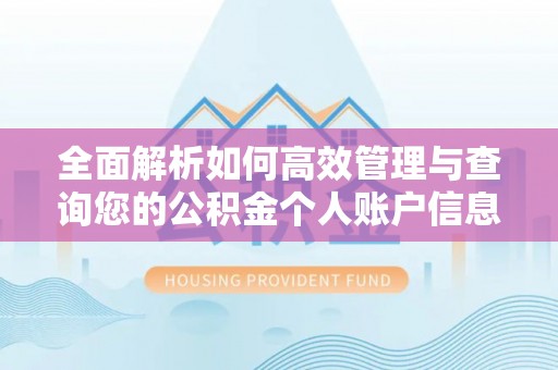 阿里山全面解析如何高效管理与查询您的公积金个人账户信息